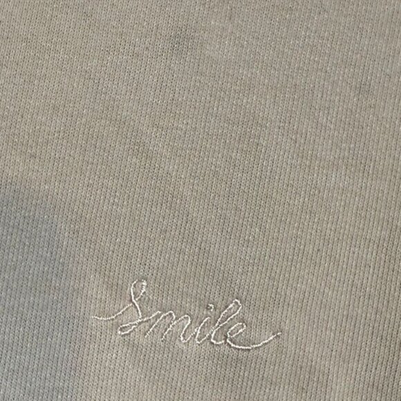 H&M Divided “Smile” Embroidered Cropped Sweatshirt – Size M, Beige - Picture 5 of 5